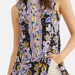 NWT Free People SUMMER IN TULUM Floral Print Linen Blend Tunic Top /Mini Dress